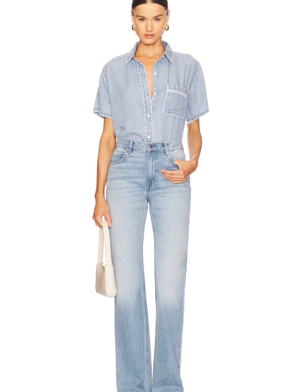 Rails Lea Top in Medium Cloud Wash Sz S